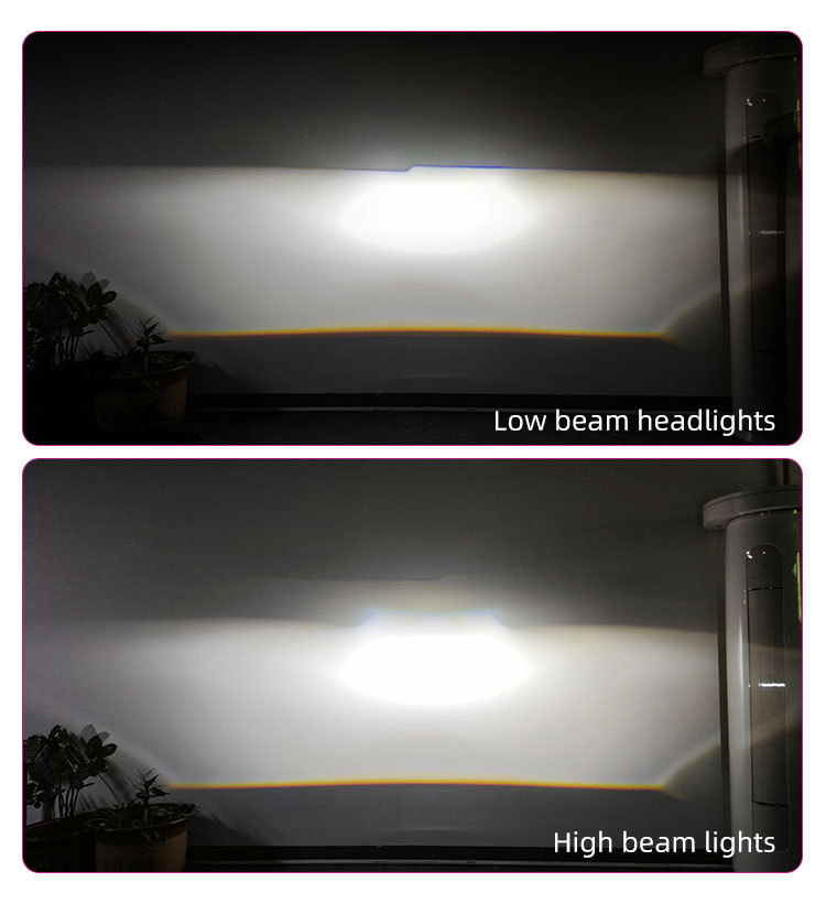 汽車1.5寸無損LED雙光透鏡矩陣大燈燈光效果2
